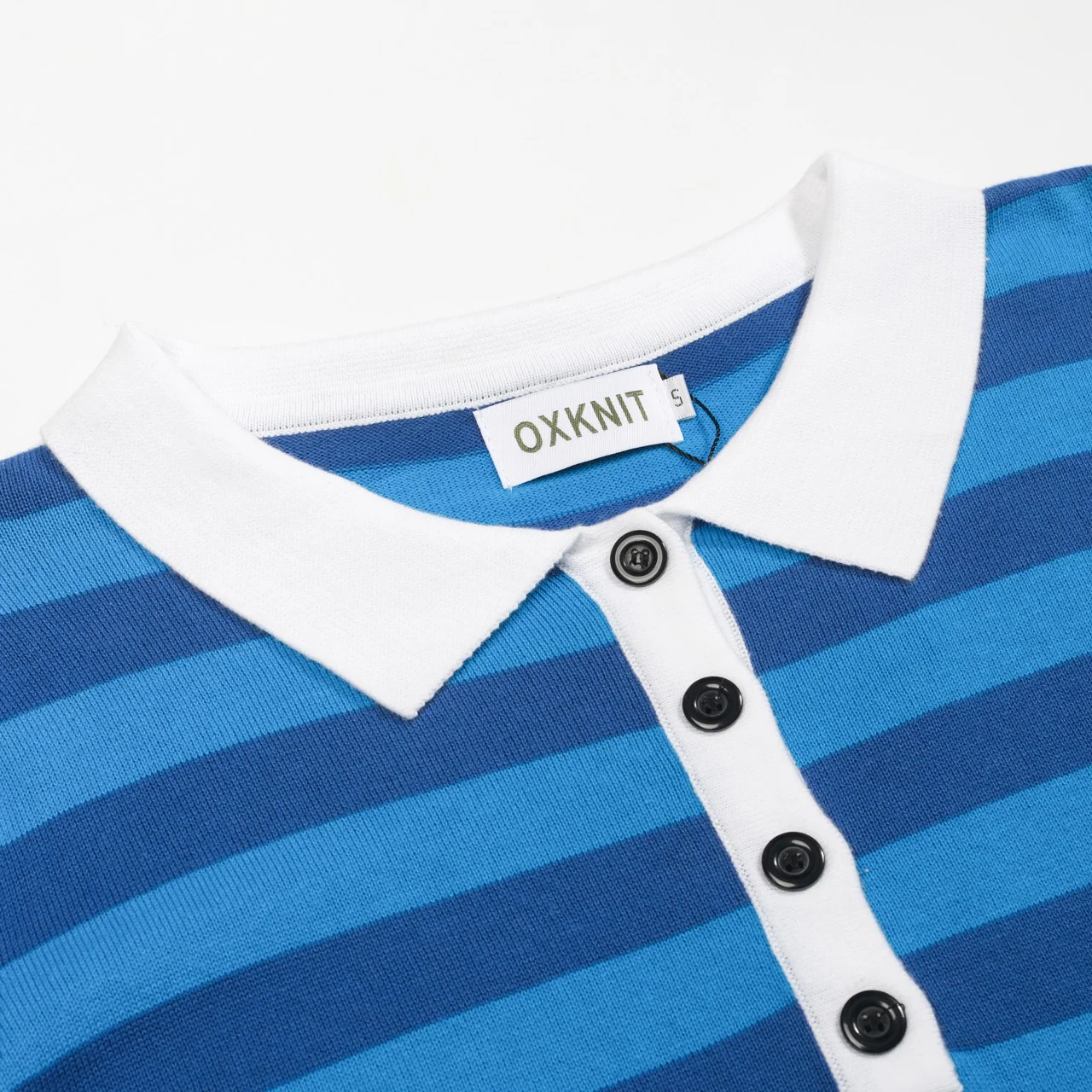 Women's blue striped vintage collage knitwear - Image 4