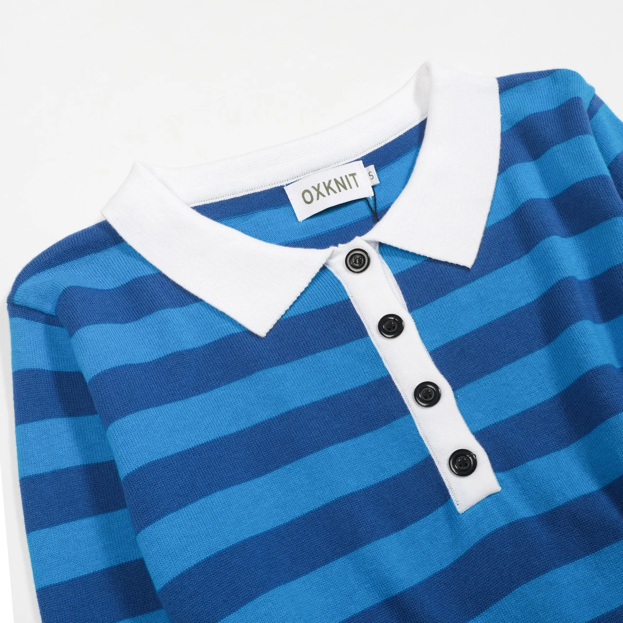 Women's blue striped vintage collage knitwear - Image 9