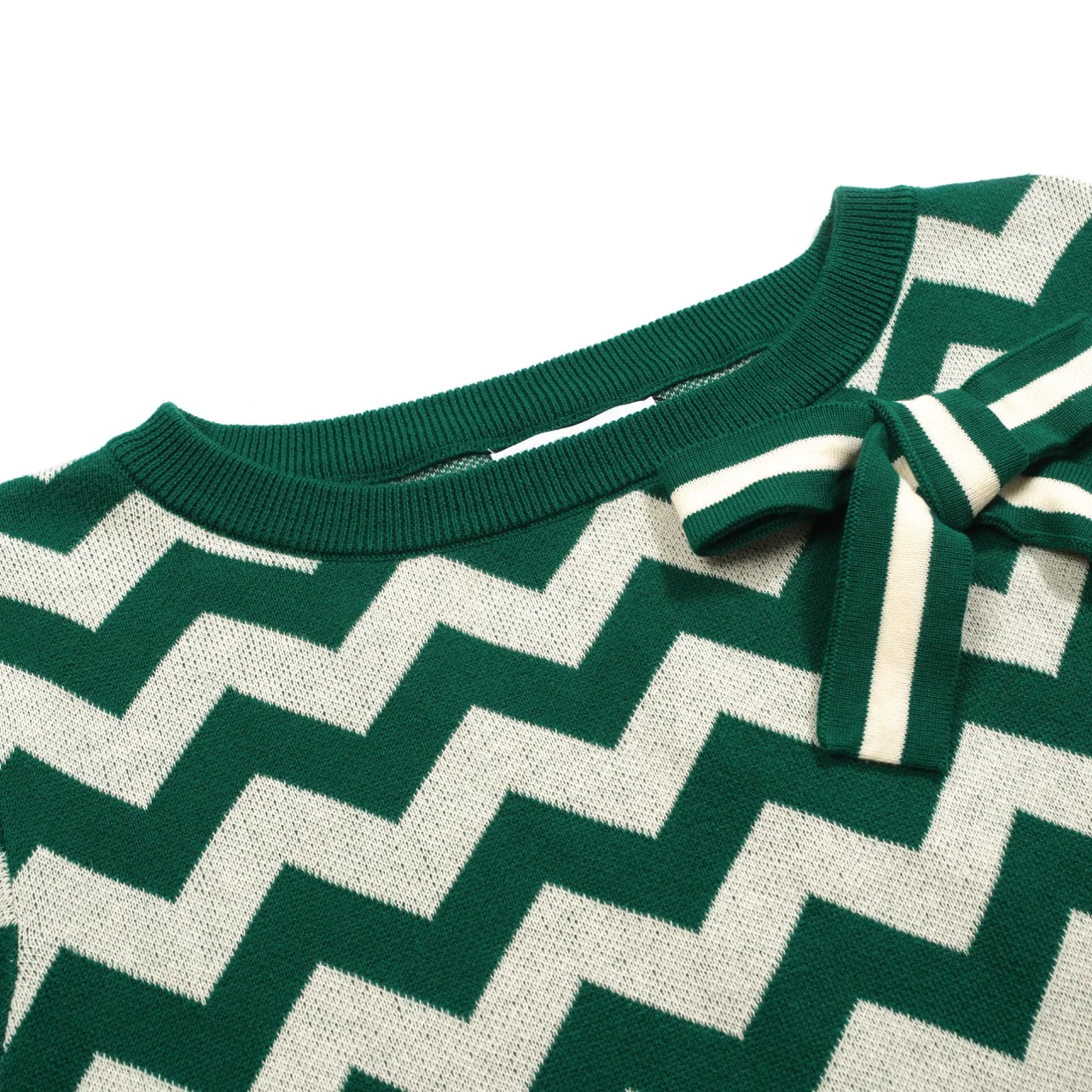 Women's bow knitted vintage T-shirt - Image 3