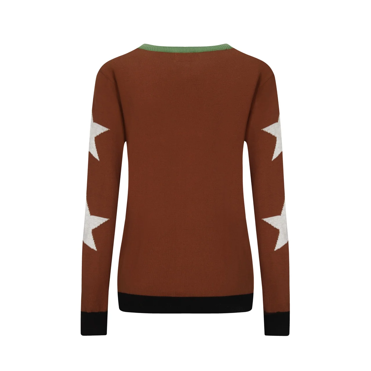 Women's Brown Vintage Cat Star Art Fashion Jacquard Knitwear - Image 3