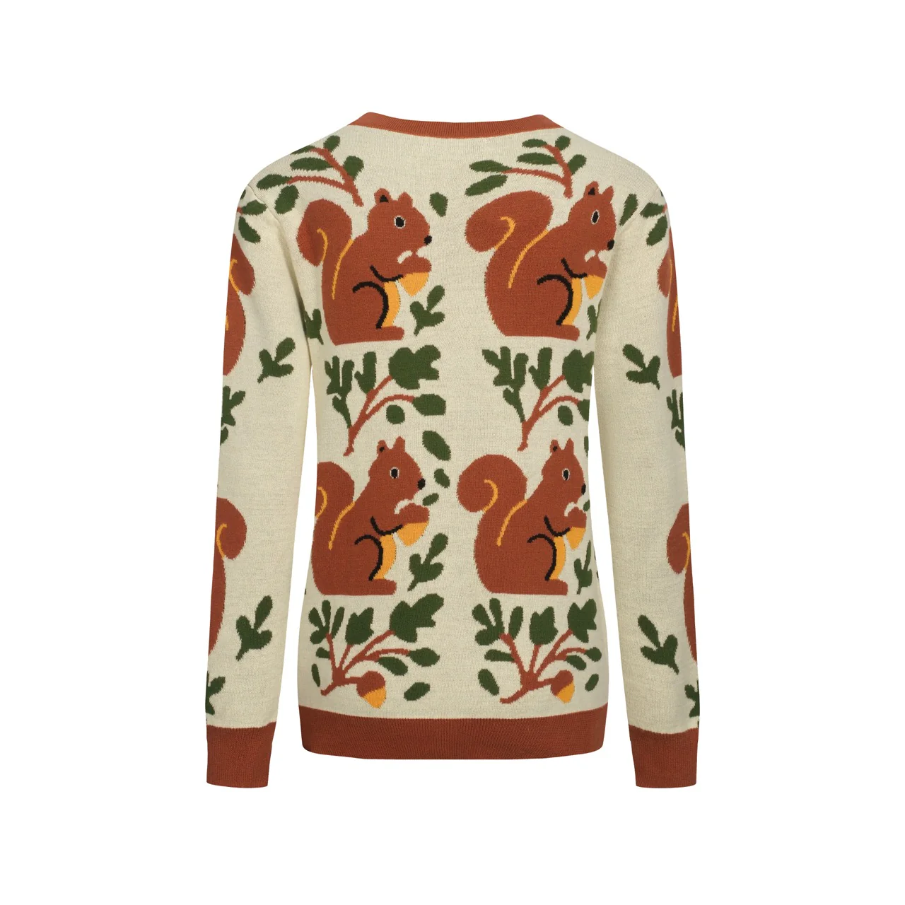Women's brown vintage squirrel check knitted cardigan - Image 3