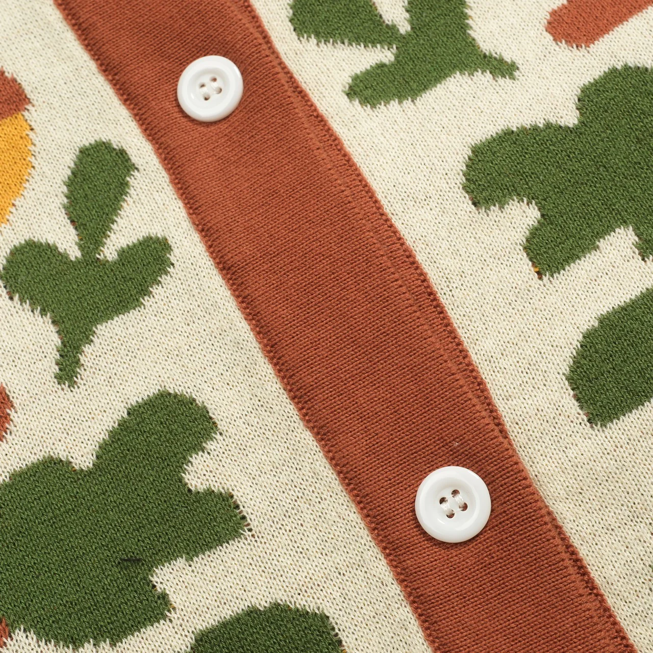 Women's brown vintage squirrel check knitted cardigan - Image 5