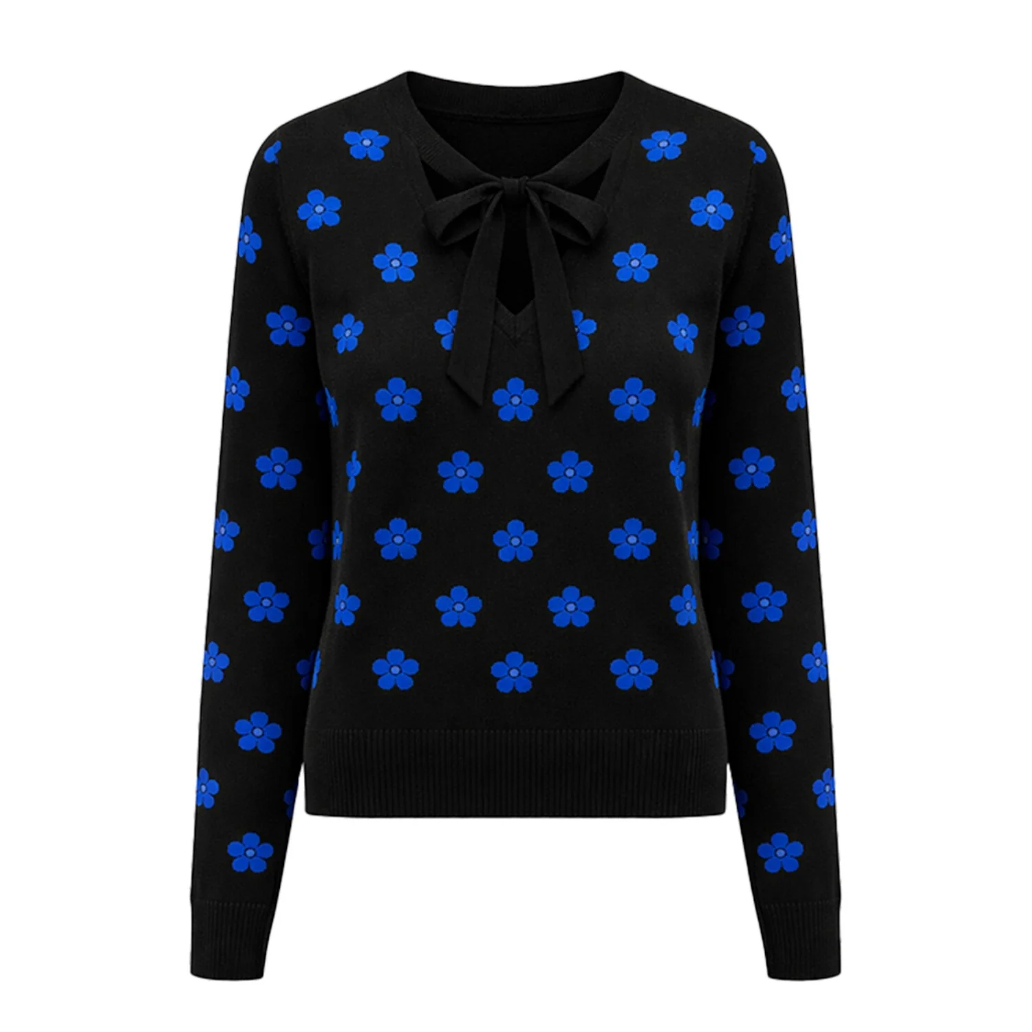 Women's classic retro floral art design Jacquard Knitwear