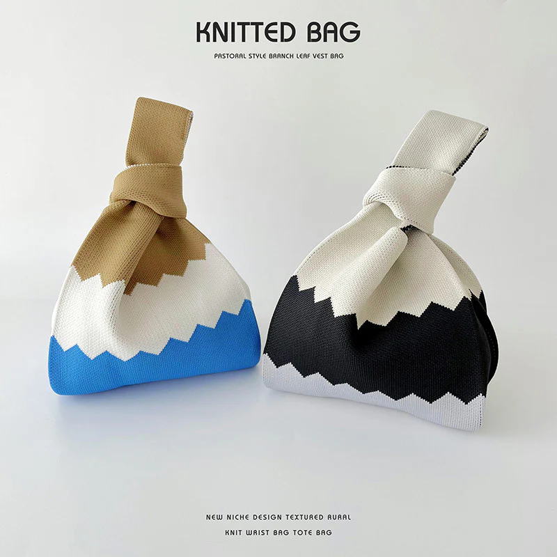 Women's Colorblock Knitted Shoulder Handbag - Image 5