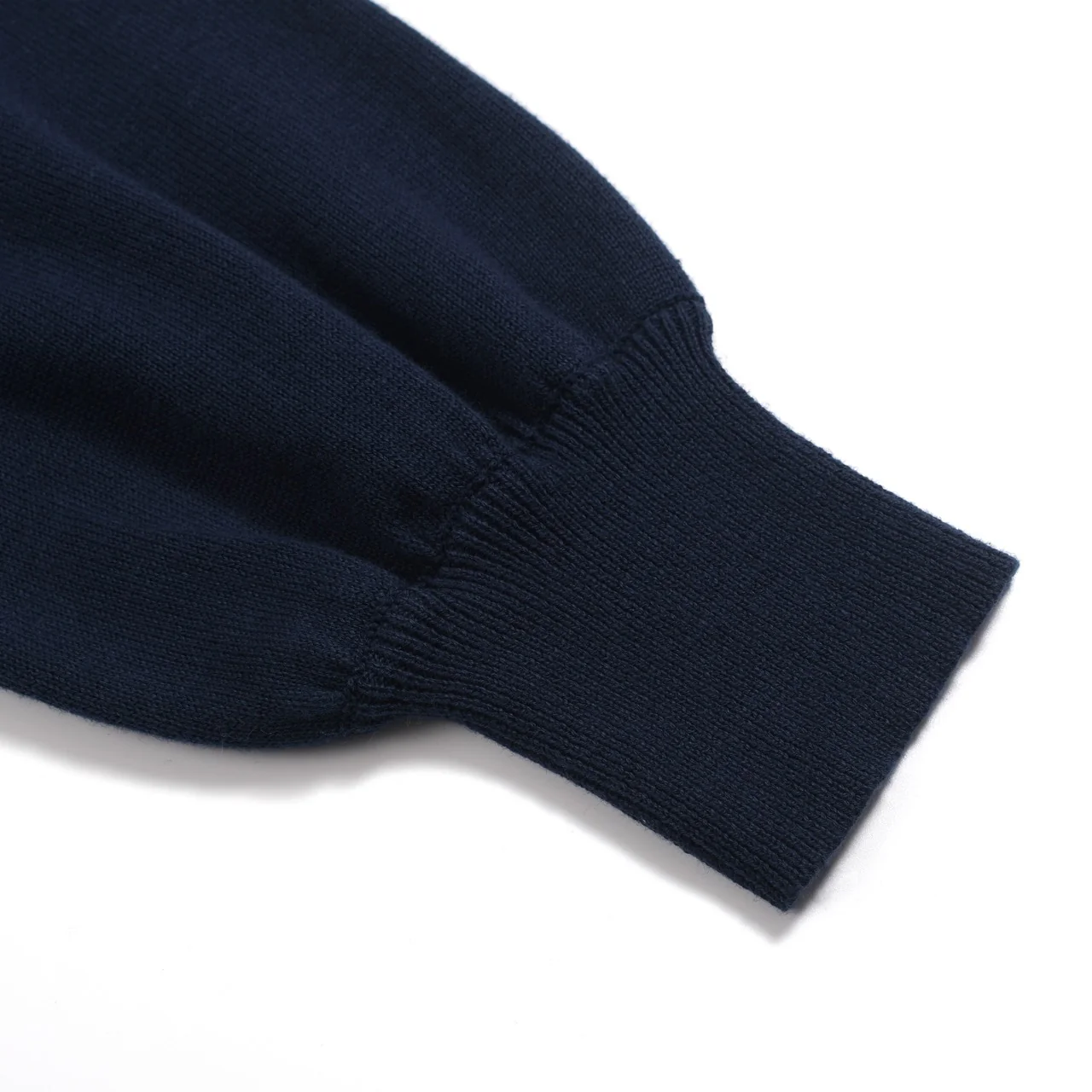 Women's dark blue embroidered bubble sleeve knitwear - Image 6