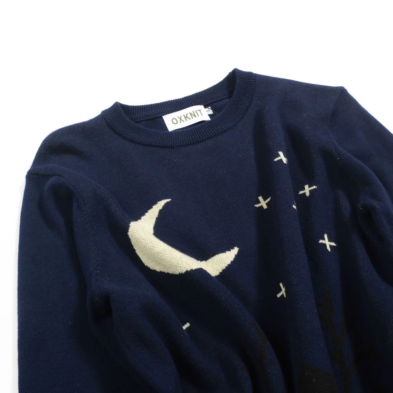 Women's dark blue Halloween night jacquard knitwear - Image 2