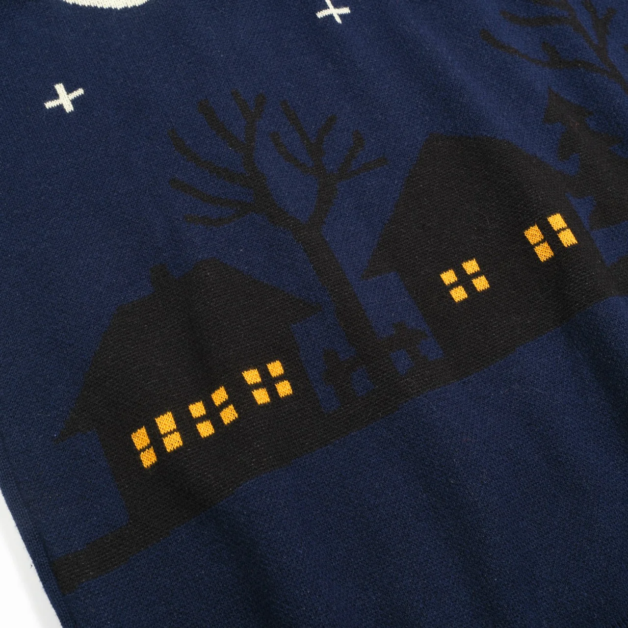 Women's dark blue Halloween night jacquard knitwear - Image 8