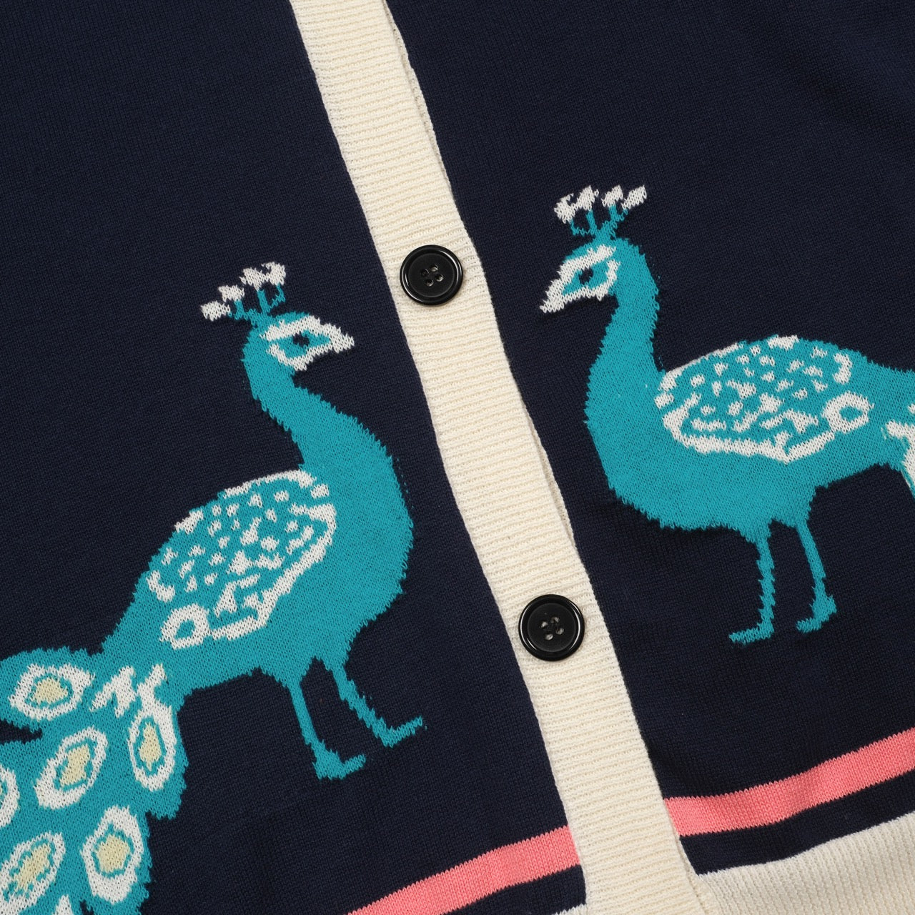 Women's dark blue peacock knitted cardigan - Image 6