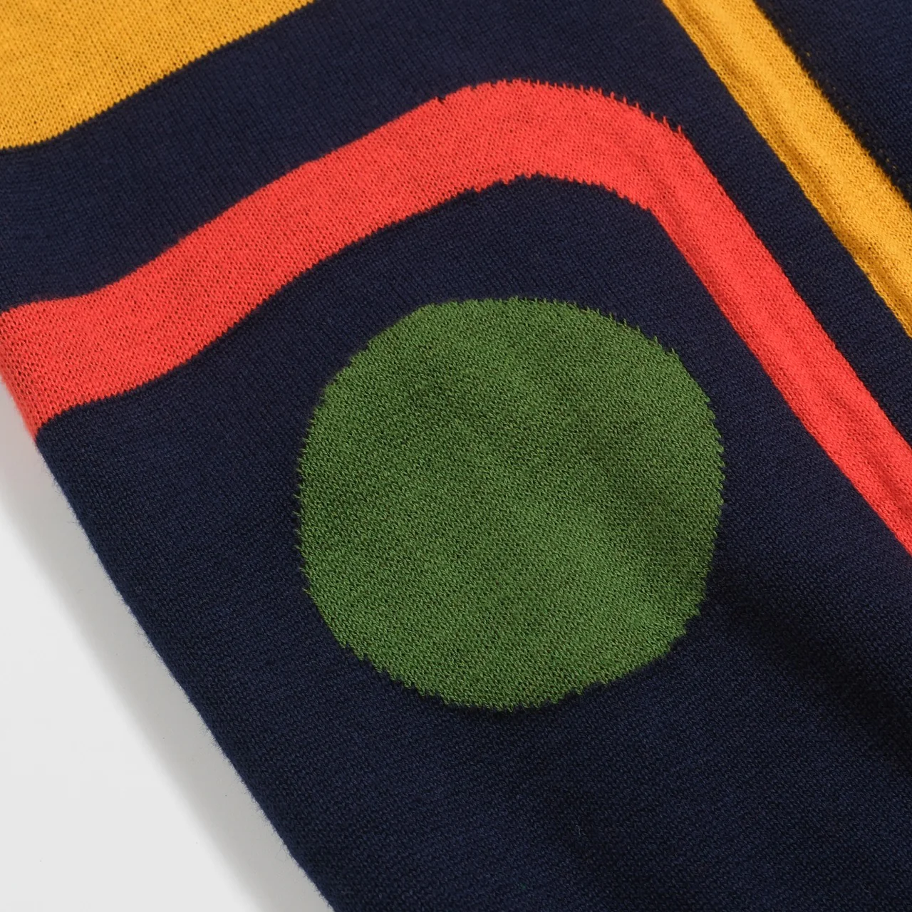 Women's dark blue retro art knitted V-neck polo - Image 7