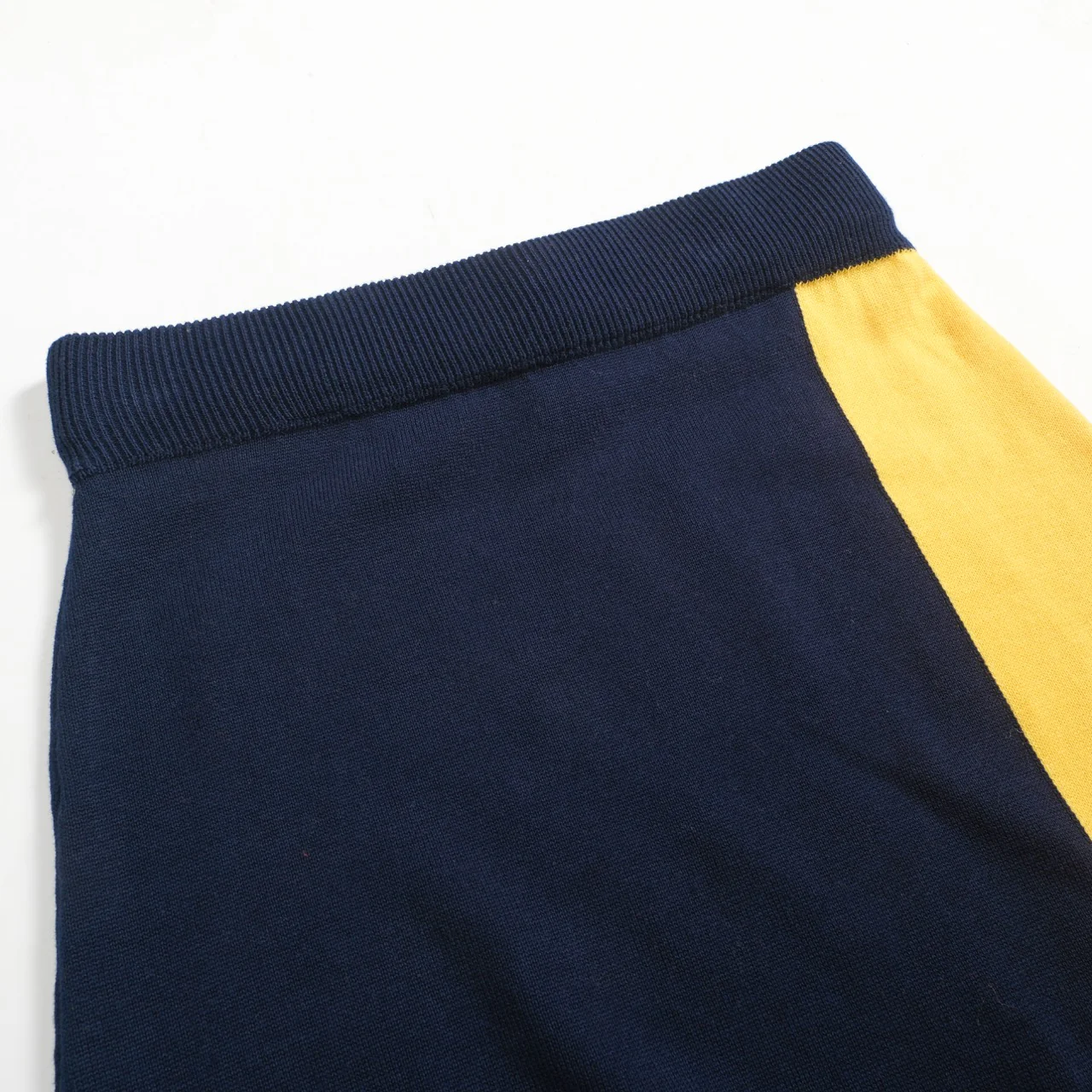 Women's dark blue striped vintage knit skirt - Image 4