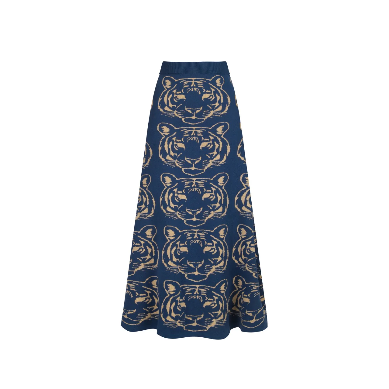 Women's dark blue tiger vintage knit skirt - Image 3