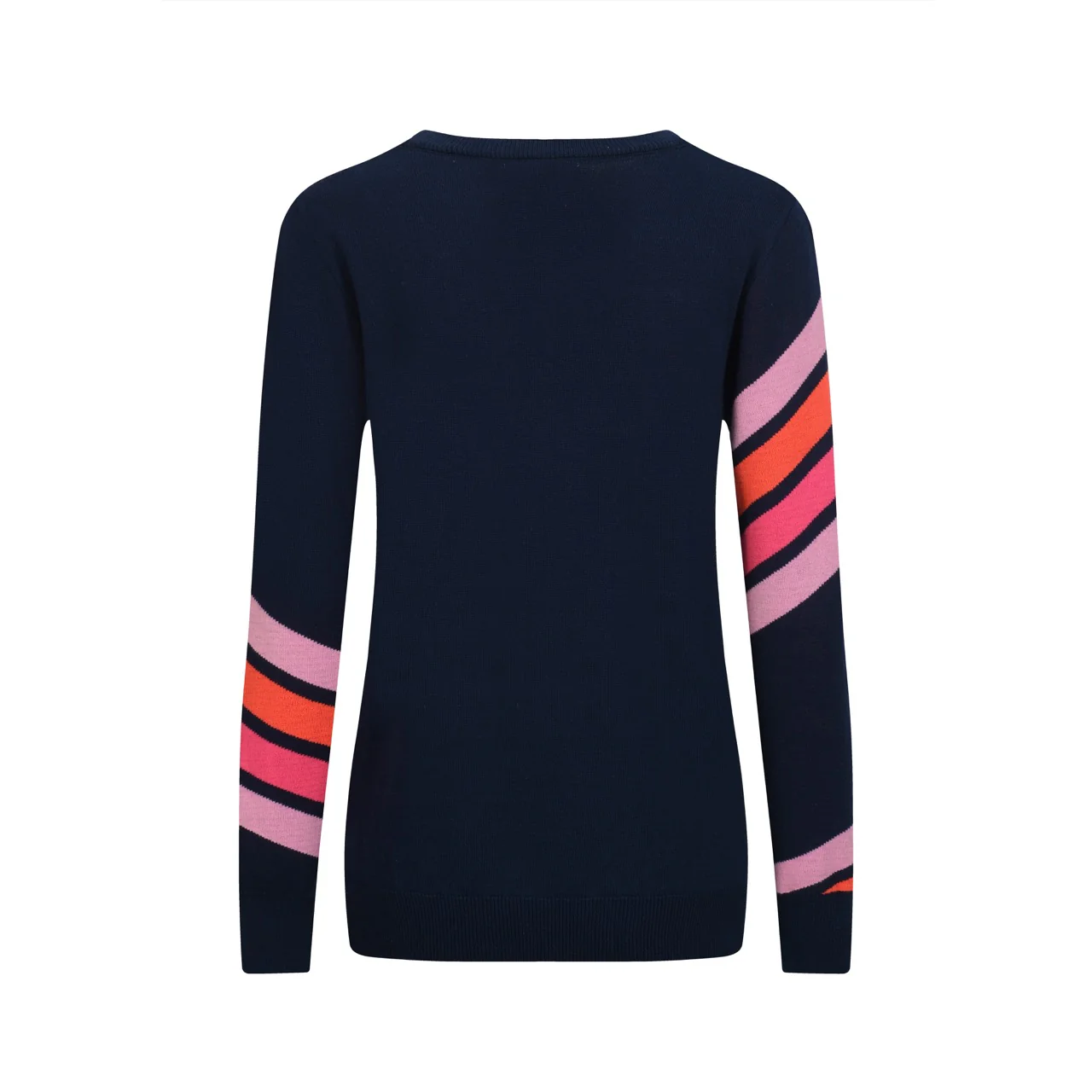 Women's dark blue vintage diagonal stripe knitwear - Image 3