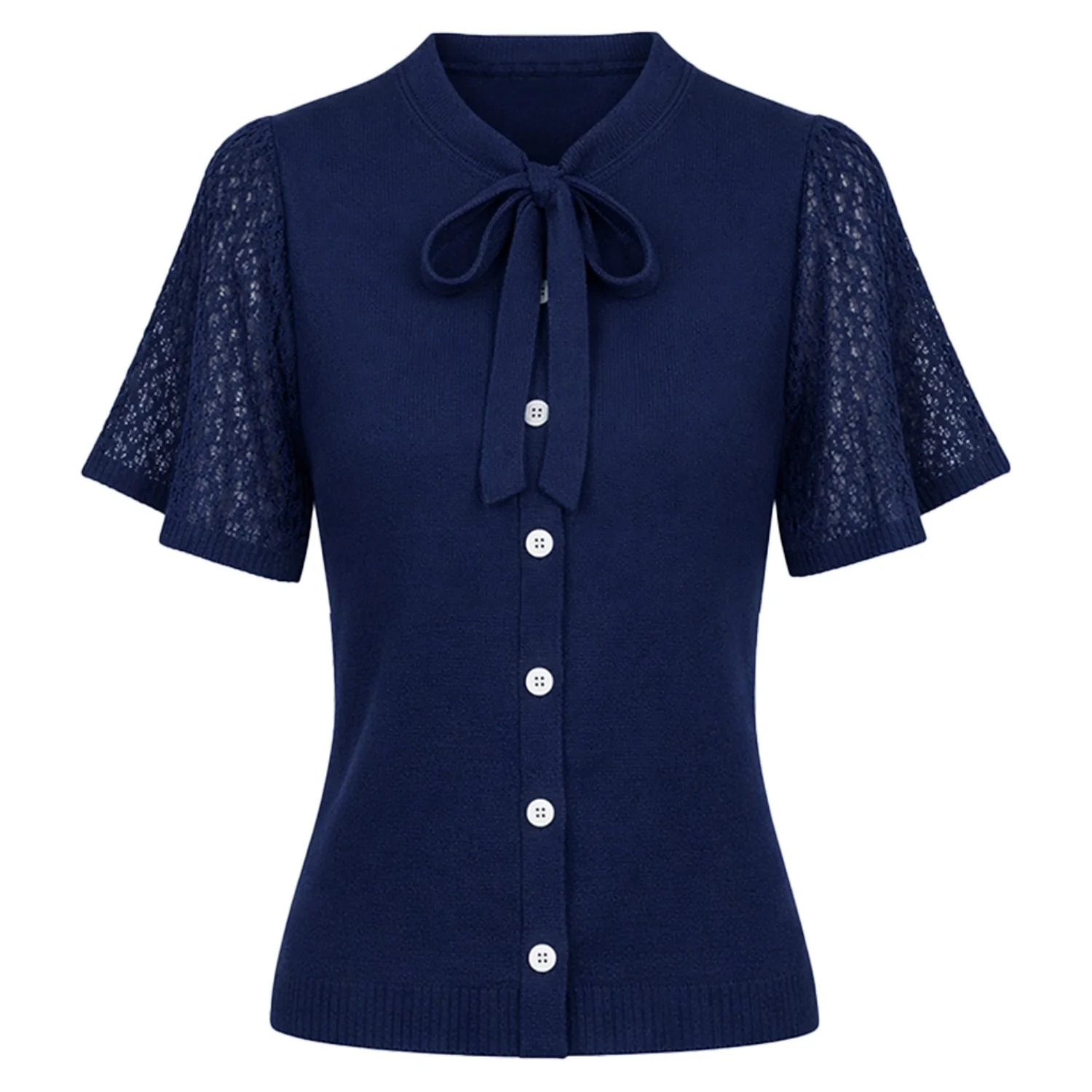 Women's dark blue  vintage knit summer cardigan