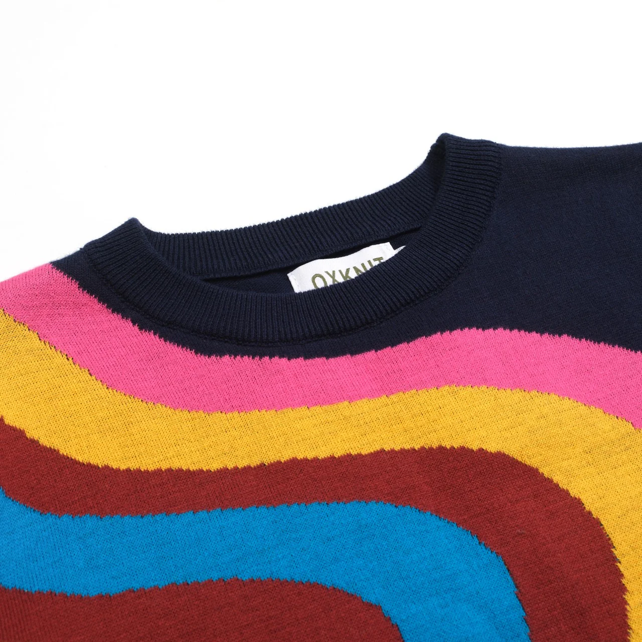 Women's dark blue wavy stripe knitwear - Image 4