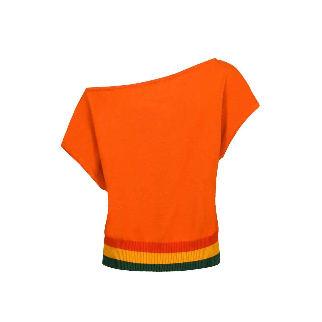 Women's floral jacquard knit sweep-shoulder T-shirt - short version size - Image 3