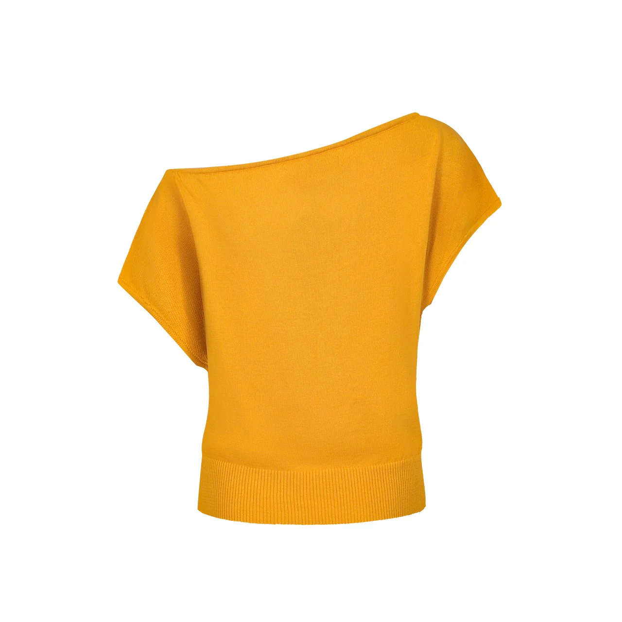 Women's fox jacquard knit diagonal shoulder knit T-shirt - short version size - Image 10
