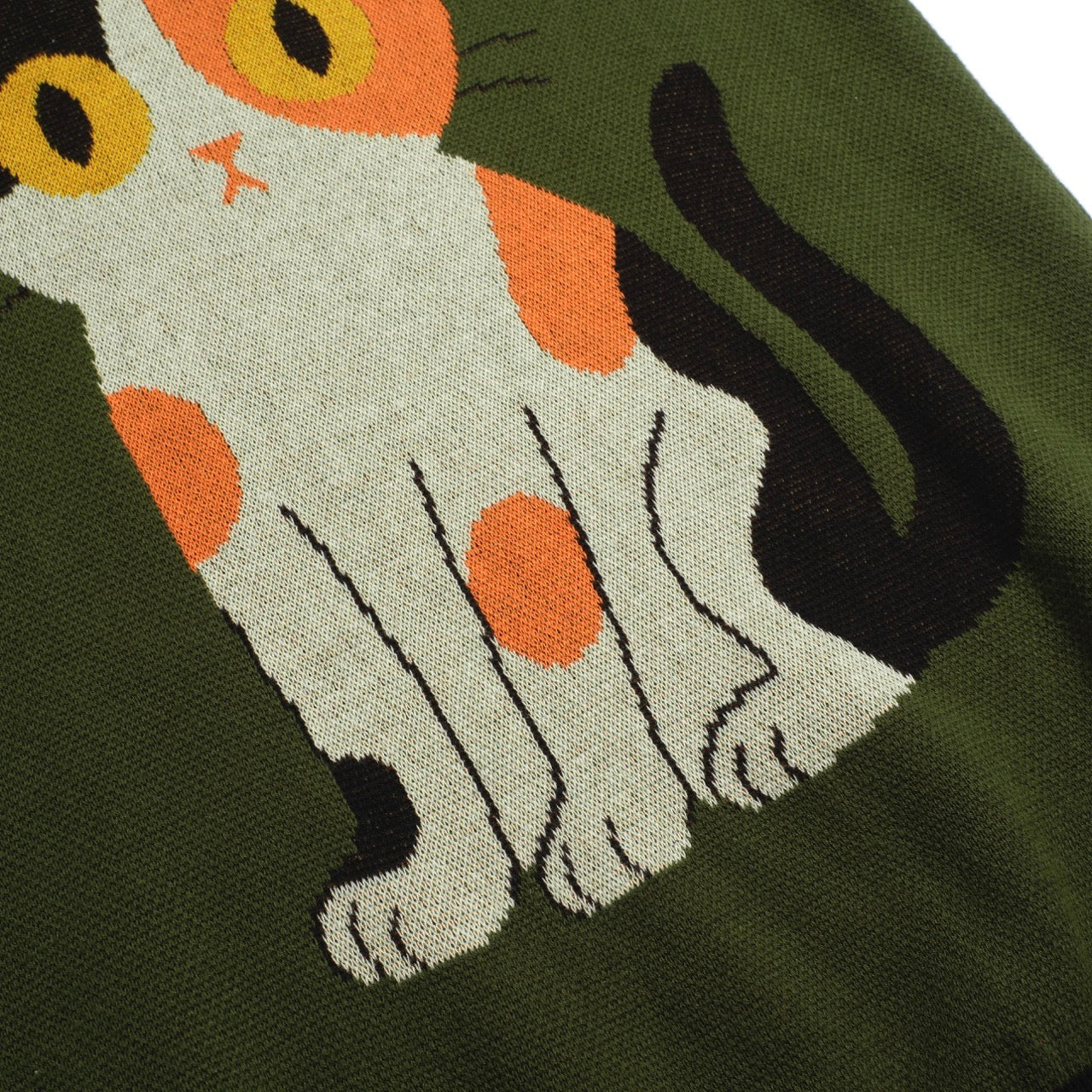 Women's green cat jacquard knitted T-shirt - Image 5