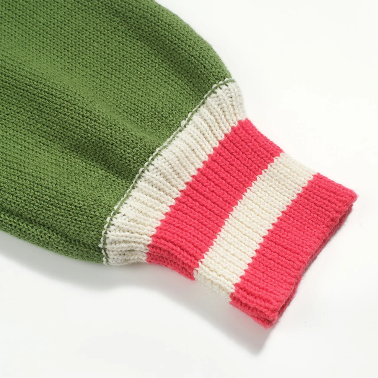 Women's green diamond lattice bubble sleeve knitwear - Image 6