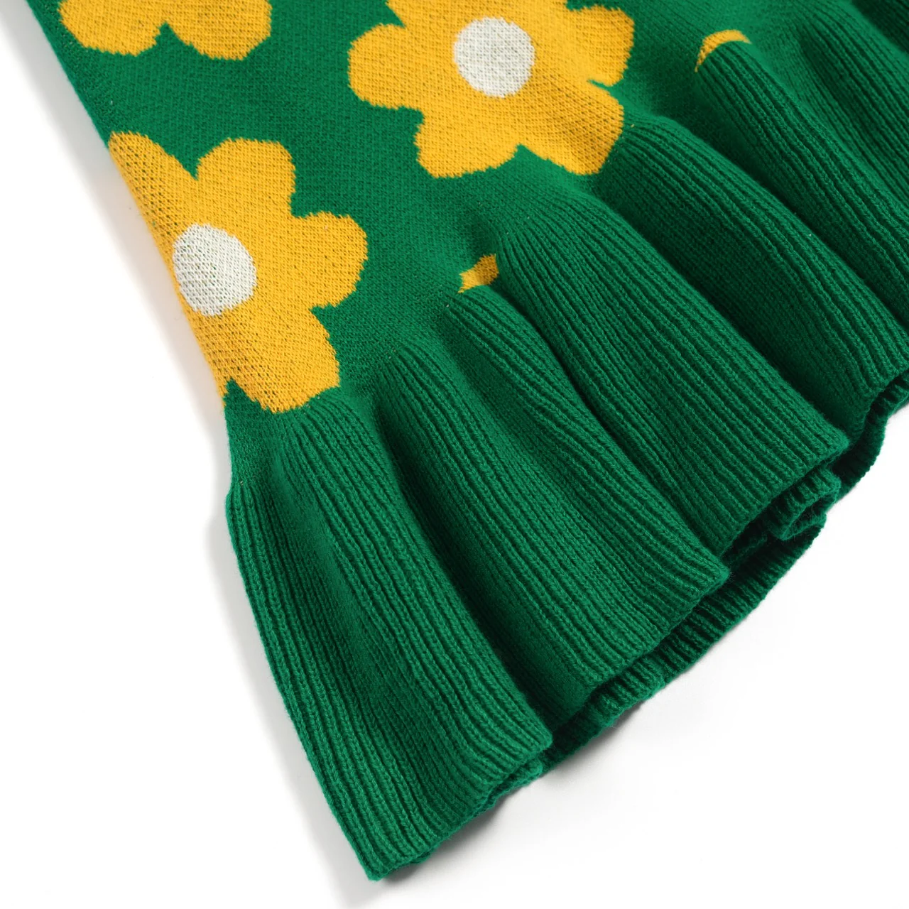 Women's green floral college jacquard knit skirt - Image 5