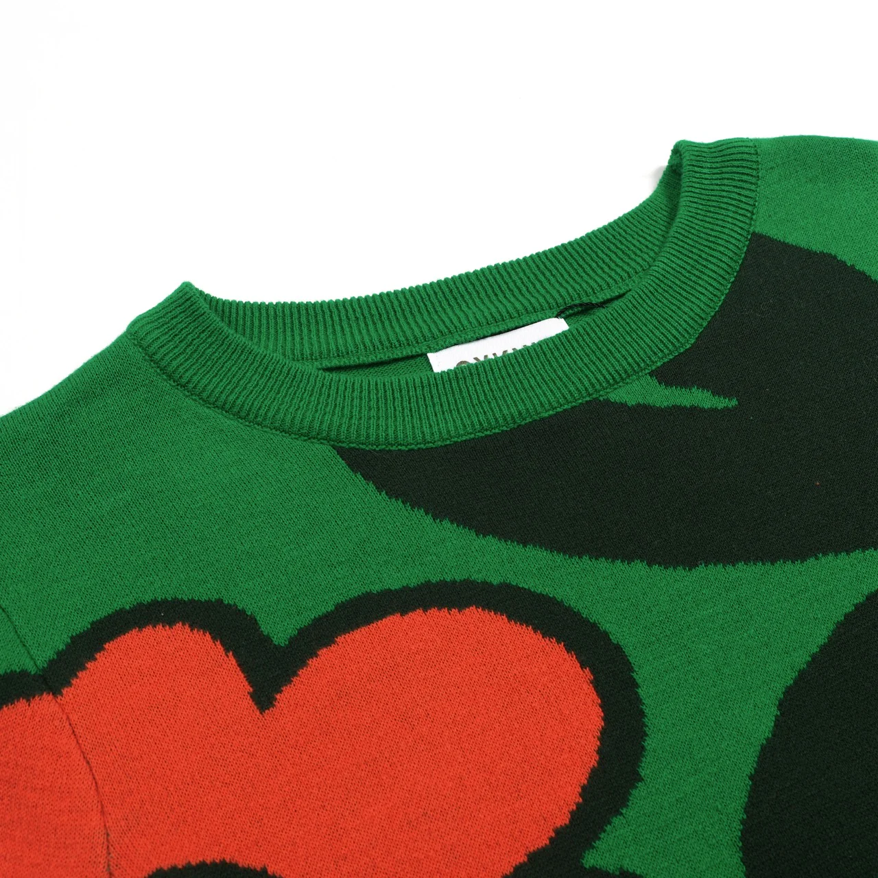 Women's green flower art street knitwear - Image 4