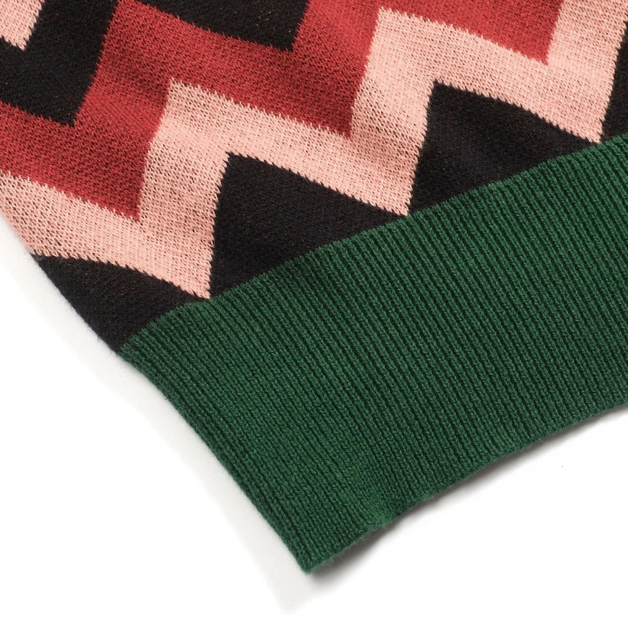 Women's green jacquard bow with bubble sleeve knitwear - Image 7