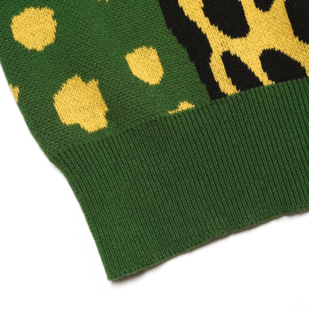 Women's green leopard print animal blouse skirt knit suit - Image 13