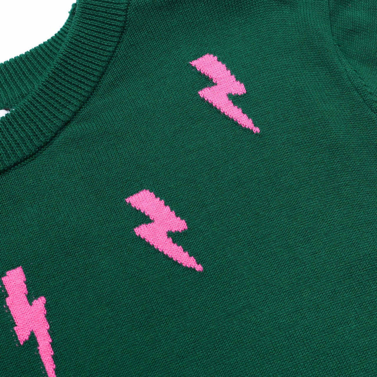 Women's green lightning pattern jacquard knitwear - Image 5