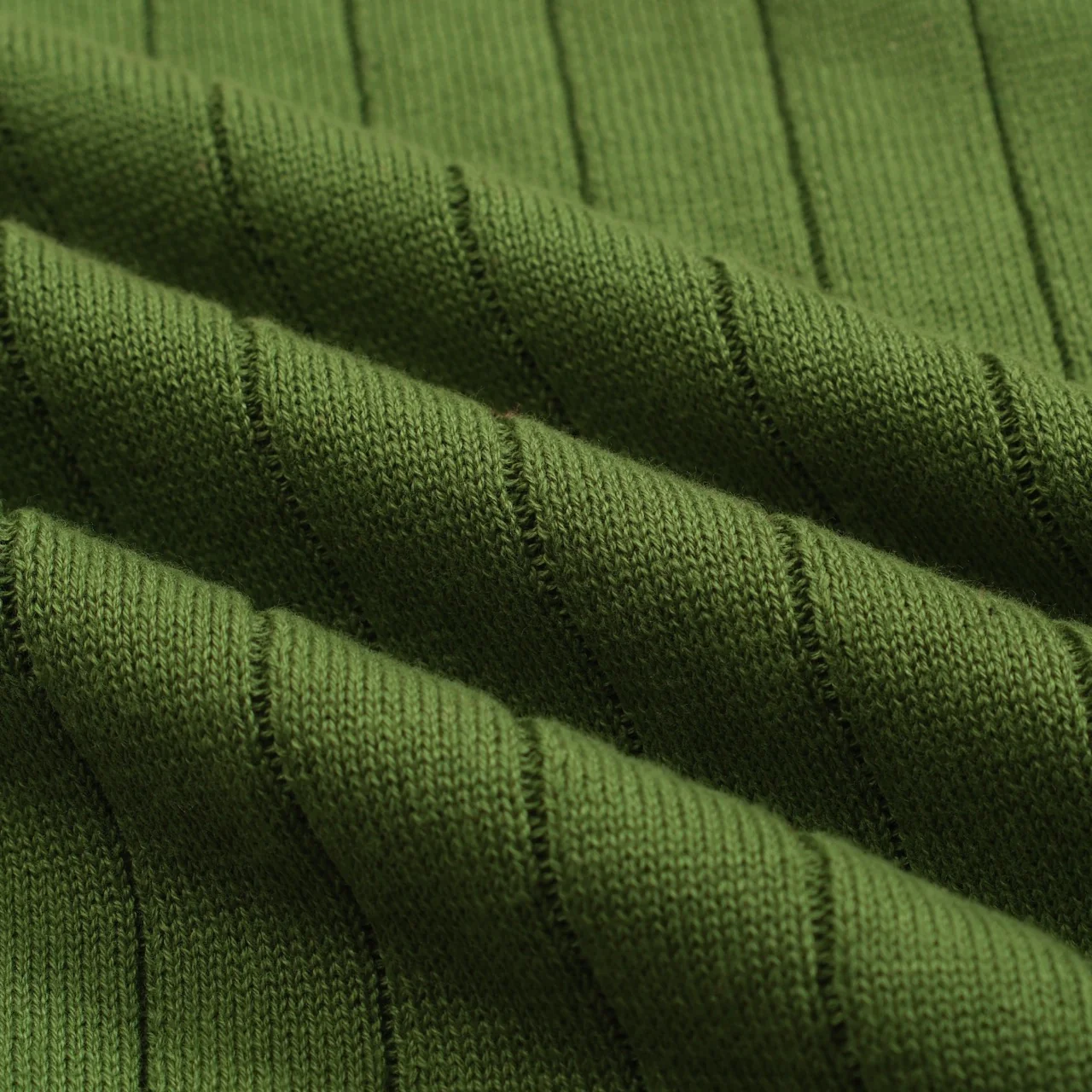 Women's green parquet jacquard knit polo shirt - Image 10