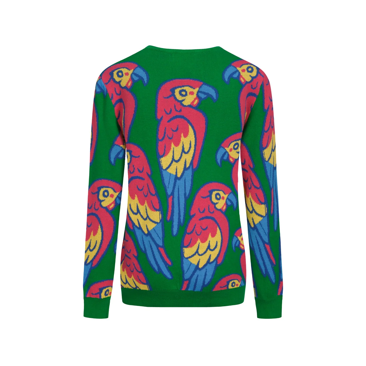 Women's green parrot jacquard knitwear - Image 3