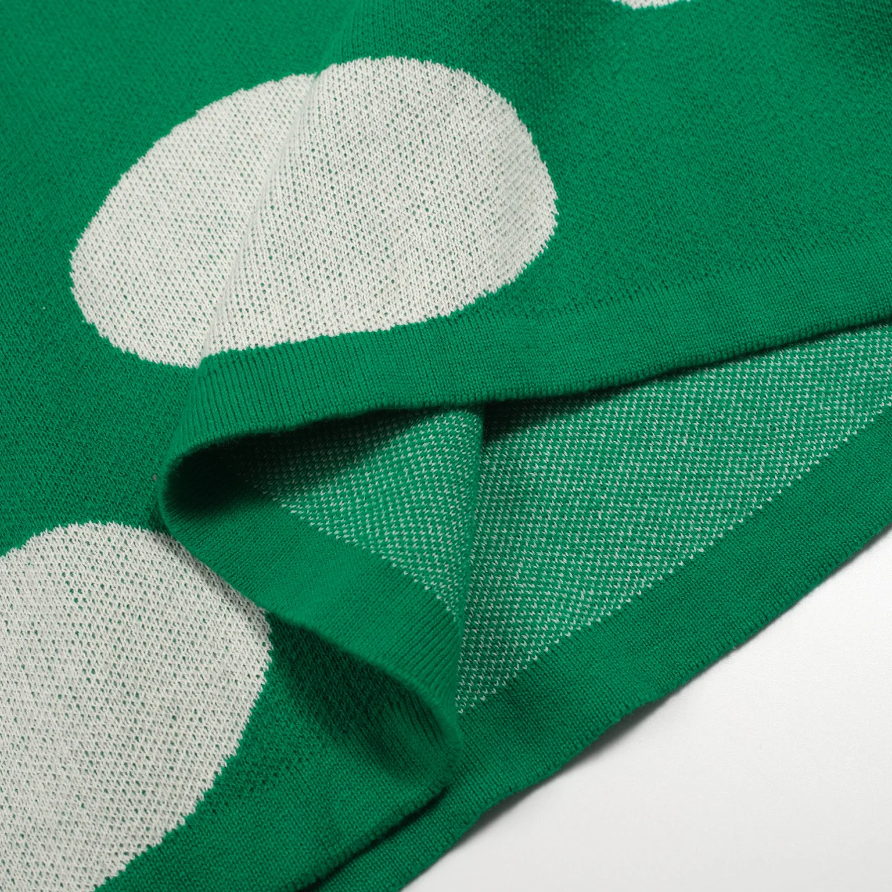 Women's green polka dots vintage knit skirt - Image 5