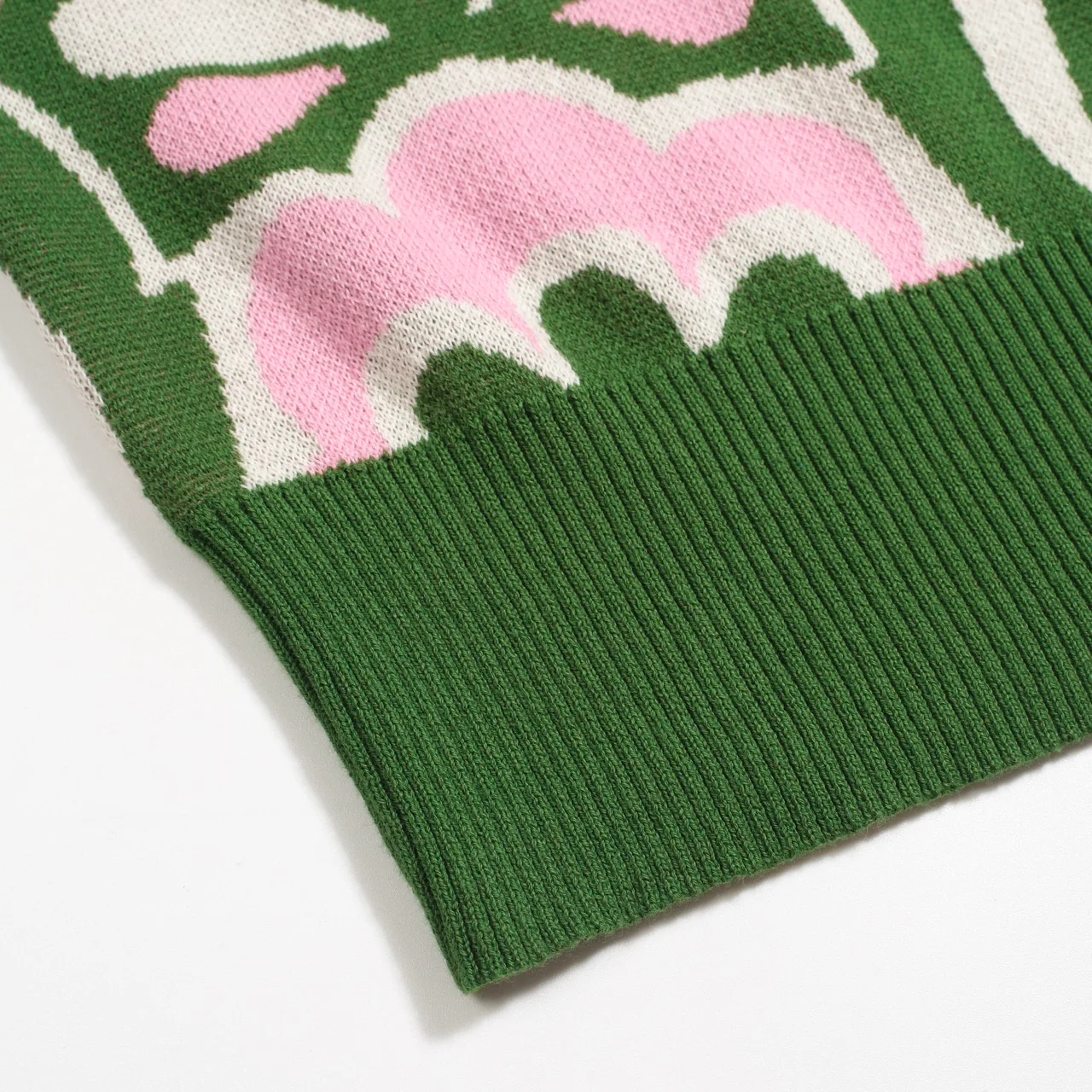 Women's green slant Shoulder knit T-shirt - short version size - Image 6