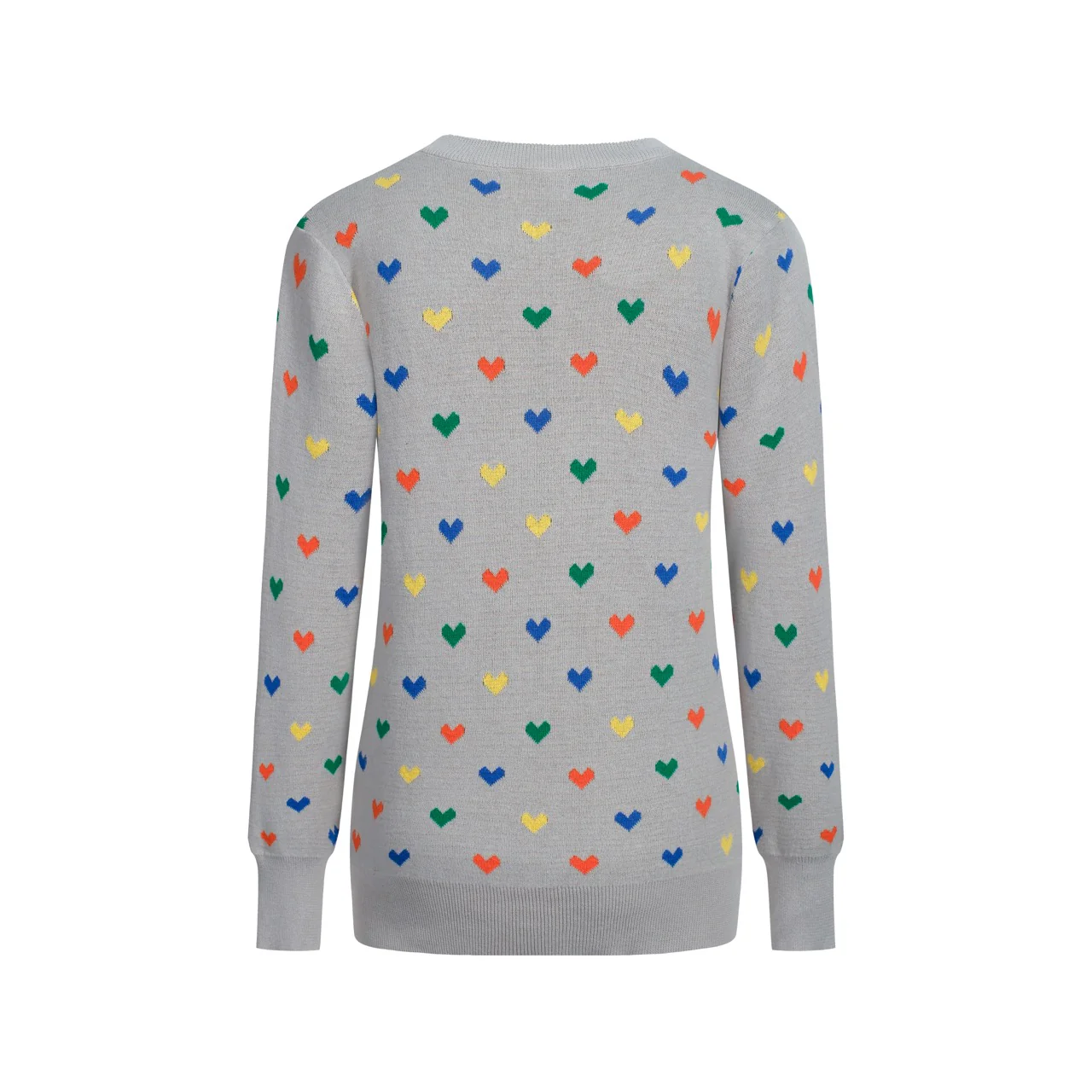 Women's grey heart-shaped vintage jacquard knitwear - Image 3