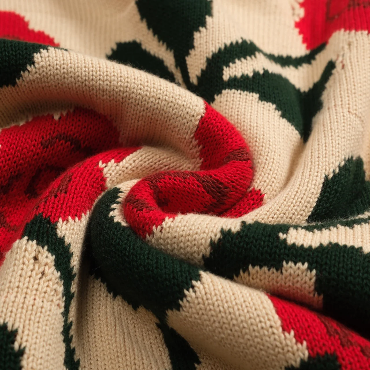 Women's khaki rose vintage bubble sleeve knitwear - Image 10