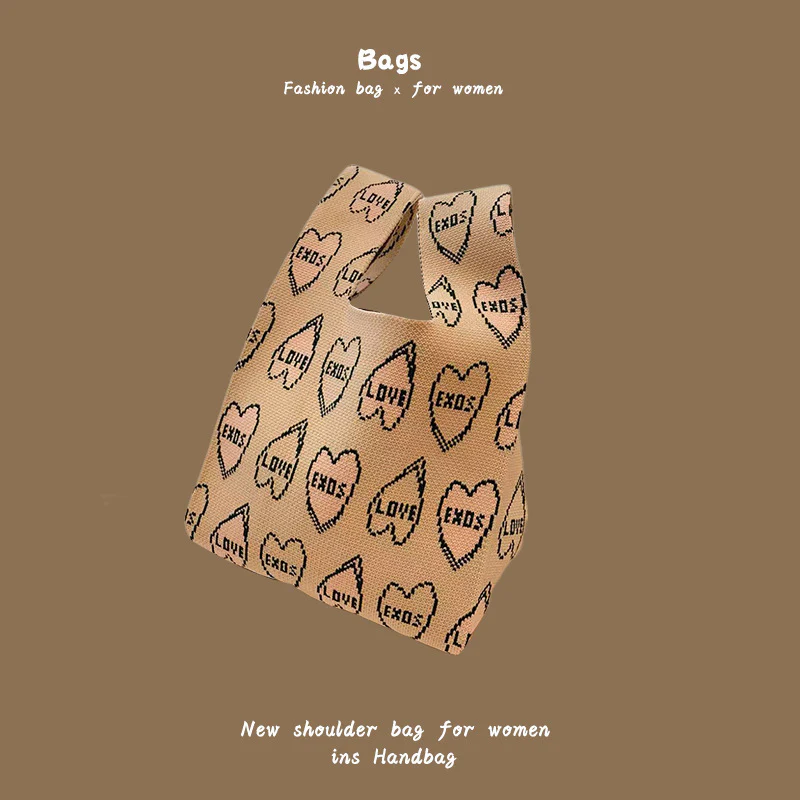 Women's knitted handbag bucket bag - Image 35