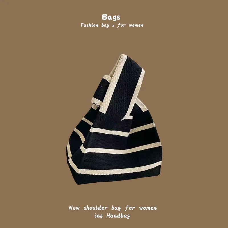 Women's knitted handbag bucket bag - Image 46