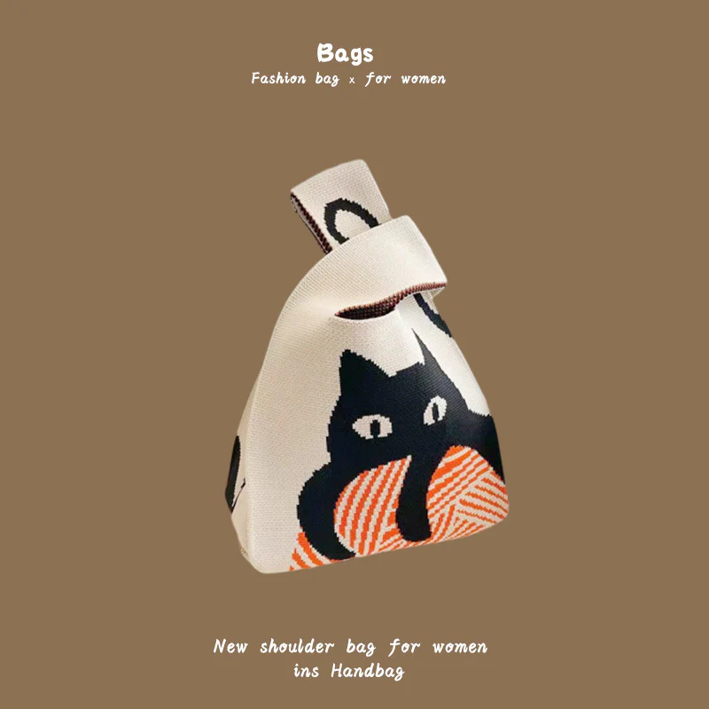 Women's knitted handbag bucket bag - Image 51