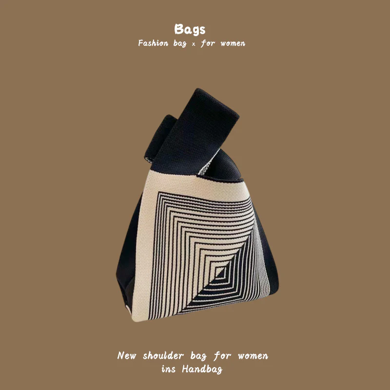 Women's knitted handbag bucket bag - Image 6