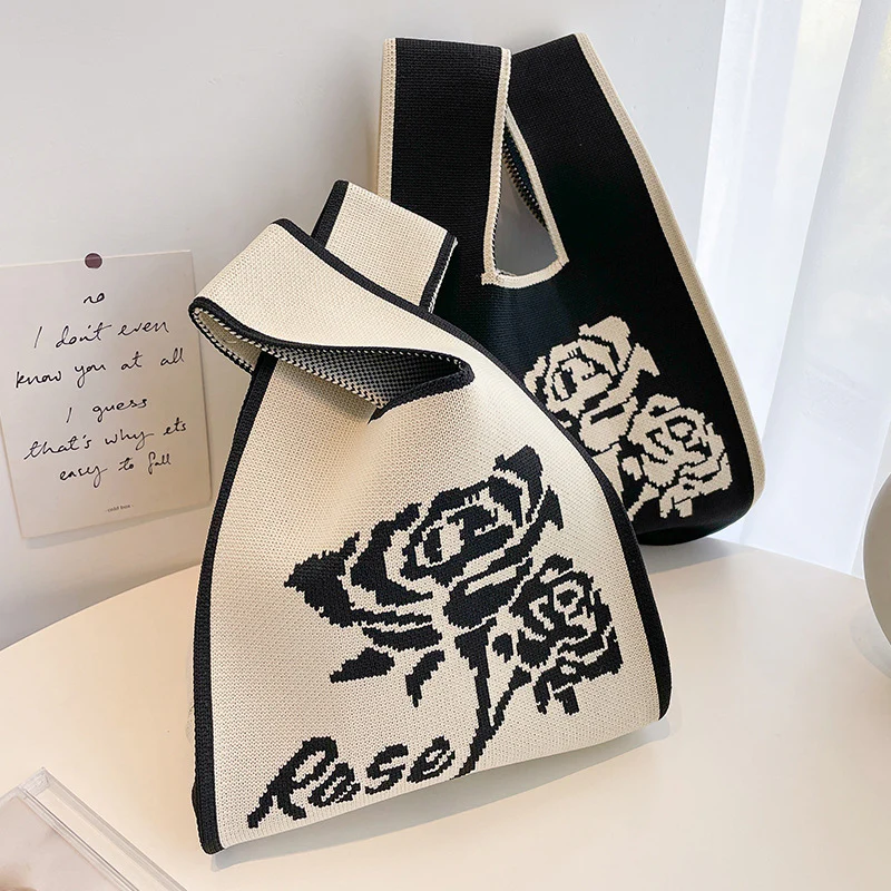 Women's knitted handbag bucket bag - Image 66