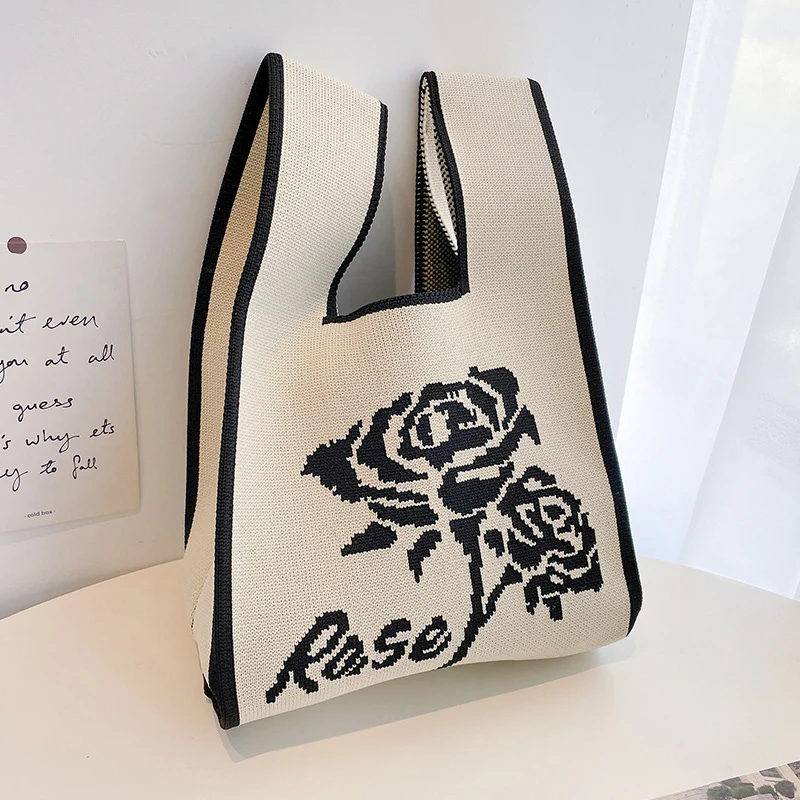 Women's knitted handbag bucket bag - Image 68