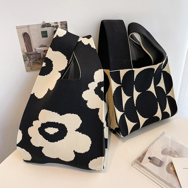 Women's knitted handbag bucket bag - Image 70