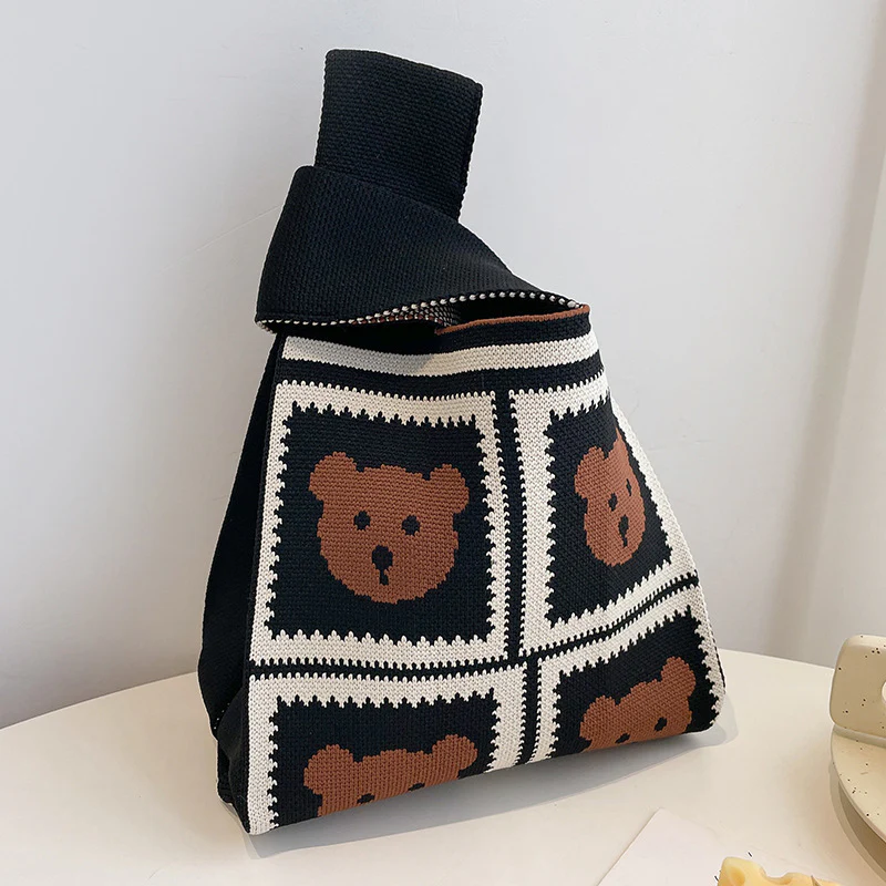 Women's knitted handbag bucket bag - Image 74