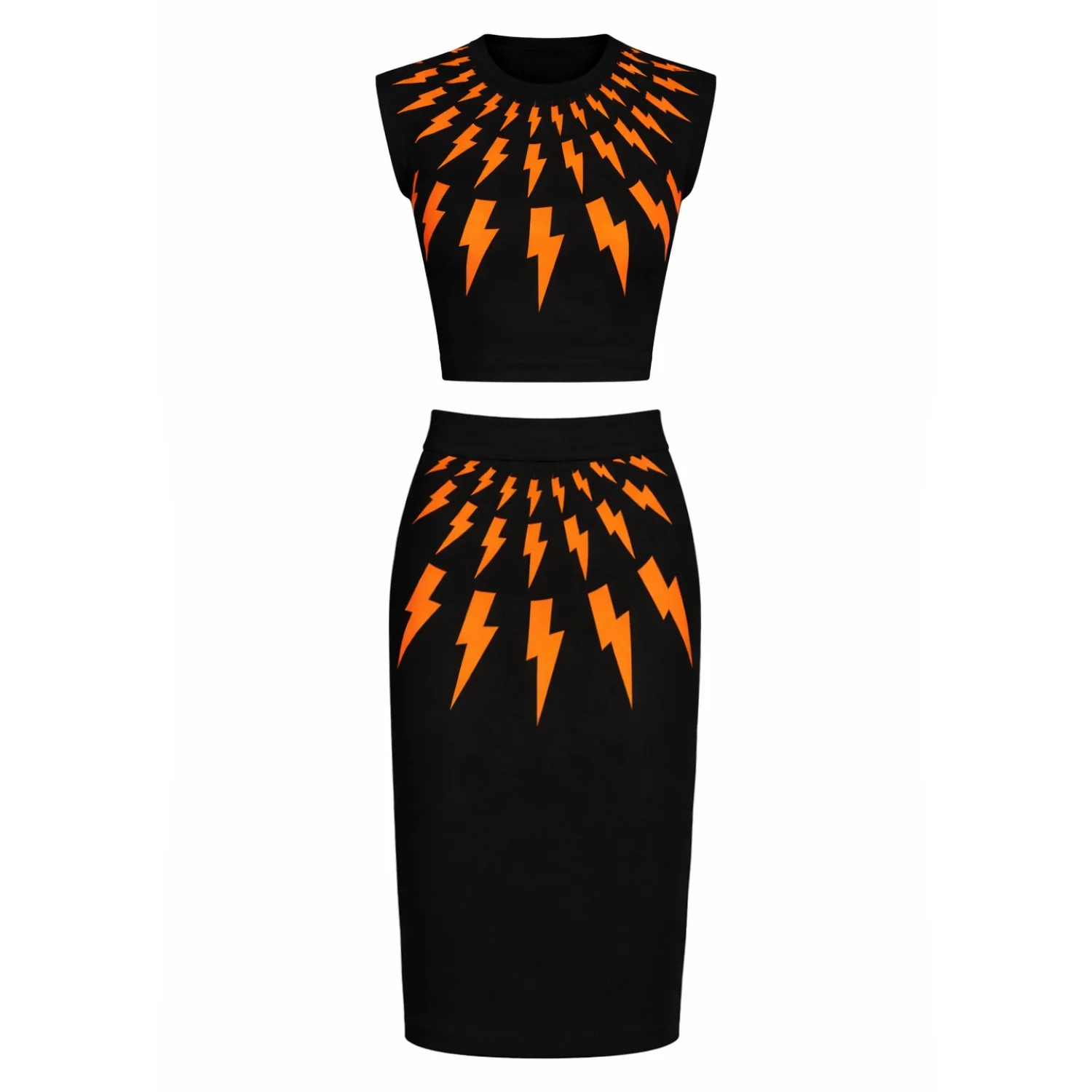 Women's Lightning Jacquard vintage knit vest skirt suit