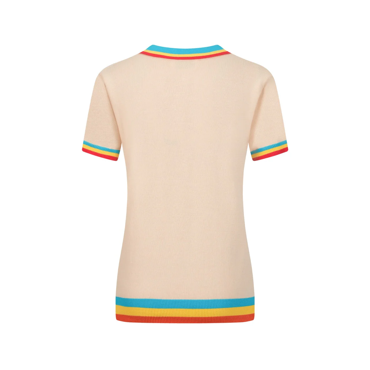 Women's love embroidered V-neck knitted polo shirt - Image 3
