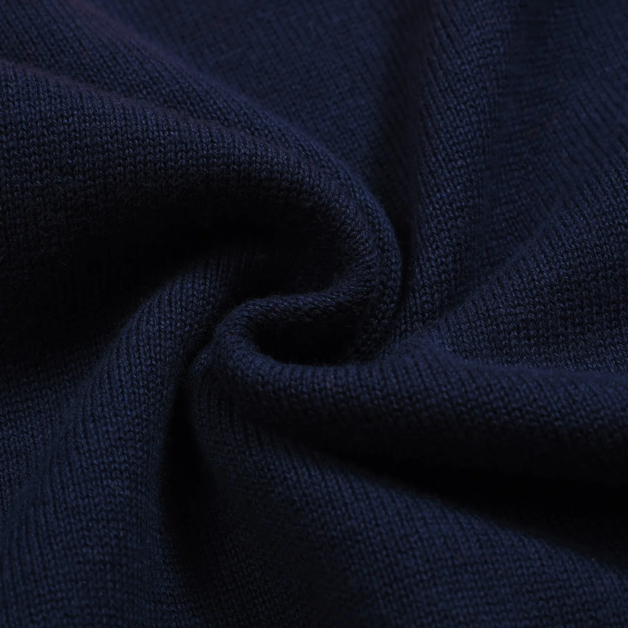 Women's Navy Blue rainbow striped V-neck knitted polo shirt - Image 10