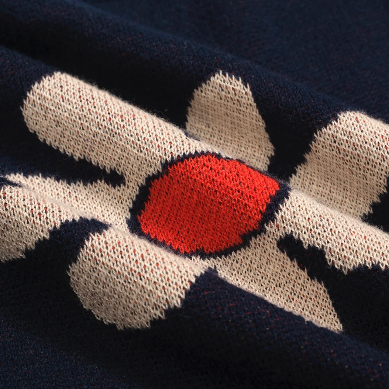 Women's navy knit T-shirt with diagonal shoulder - short version size - Image 2