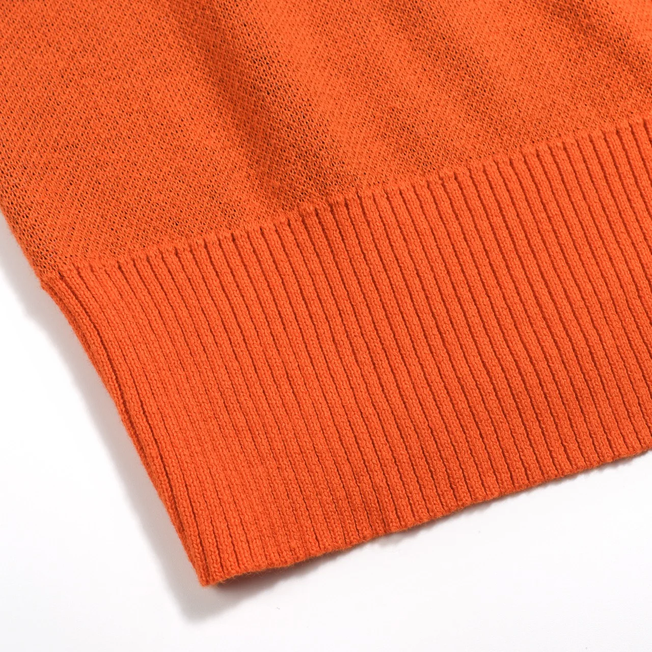 Women's orange Slant Shoulder Knit T-shirt - short version size - Image 7