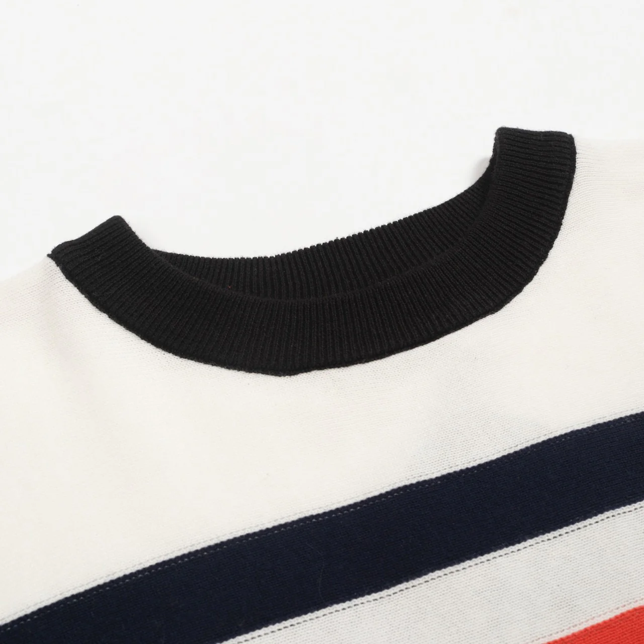 Women's orange striped jacquard vintage knitwear - Image 4