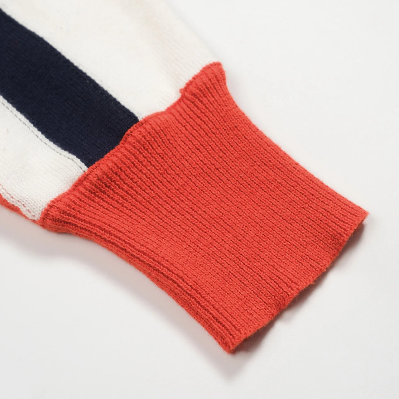 Women's orange striped jacquard vintage knitwear - Image 6