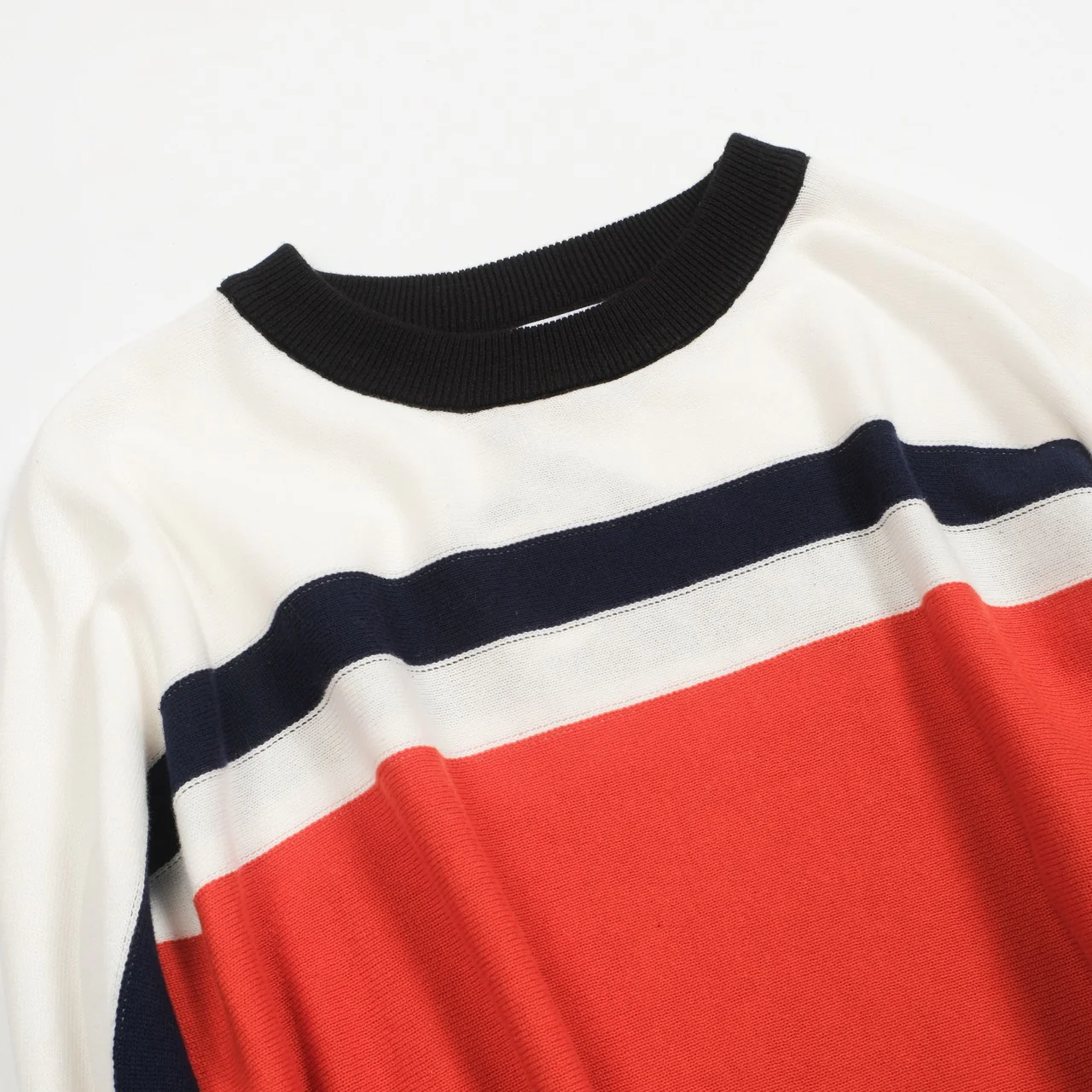 Women's orange striped jacquard vintage knitwear - Image 9