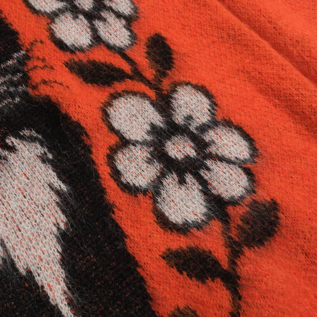 Women's orange vintage cat flower jacquard knitwear - Image 10
